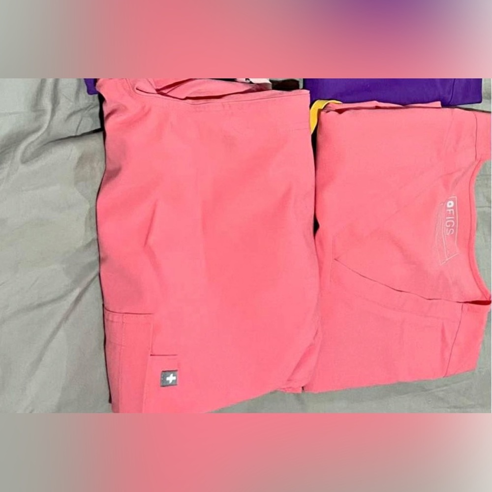 Neon pink scrubs set